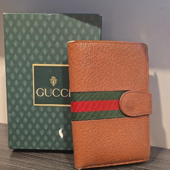 Gucci Tan Leather Wallet with Green and Red Accent - Picture 1 of 14